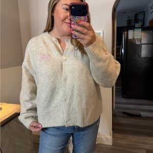 PINK x LoveShackFancy Bow Cardigan Size Large